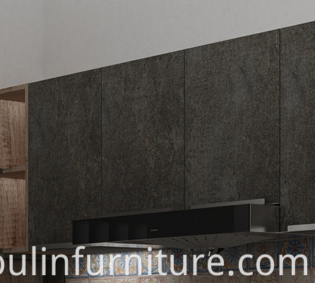 Black Minimalist Modular Kitchen Storage Furniture Design 